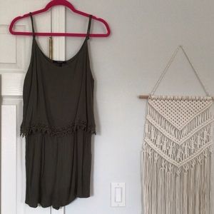 Women olive green romper